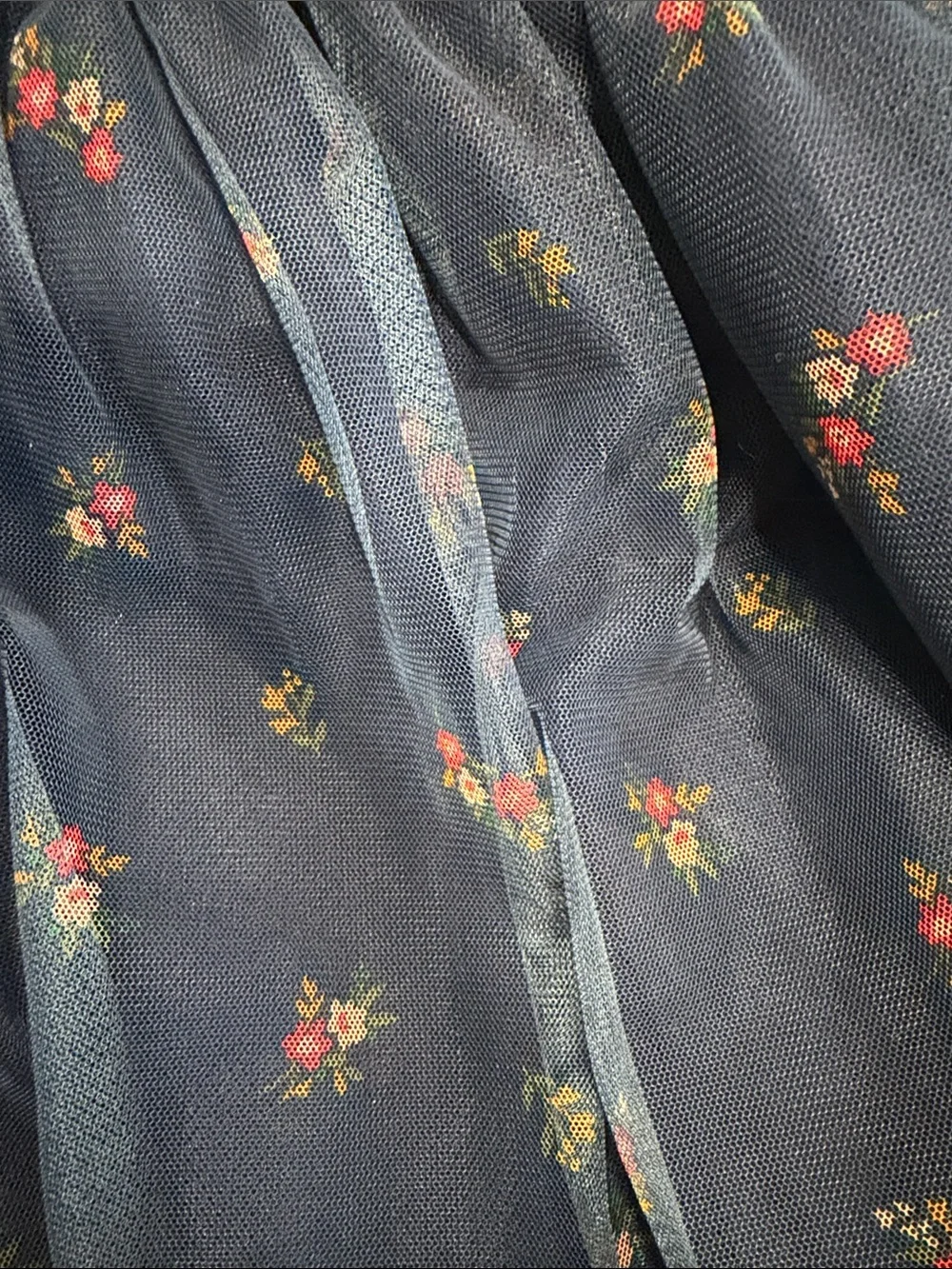 OshKosh Vintage B’gosh Girls Navy Floral Tulle Skirt Size 10